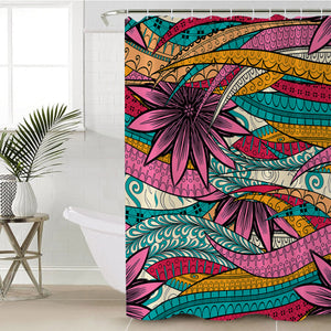 Colorful Mandala Palm Leaves SWYL5190 Shower Curtain