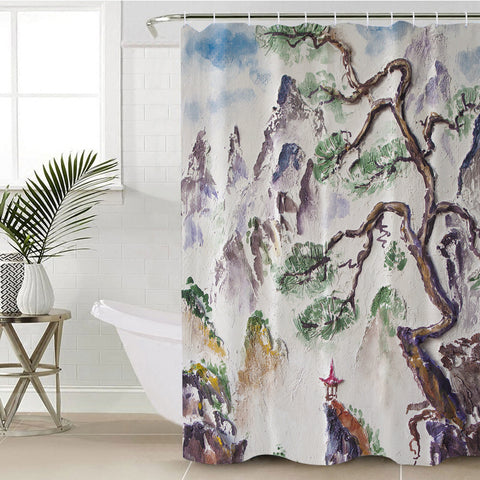 Image of Watercolor Japan Lanscape Art SWYL5244 Shower Curtain