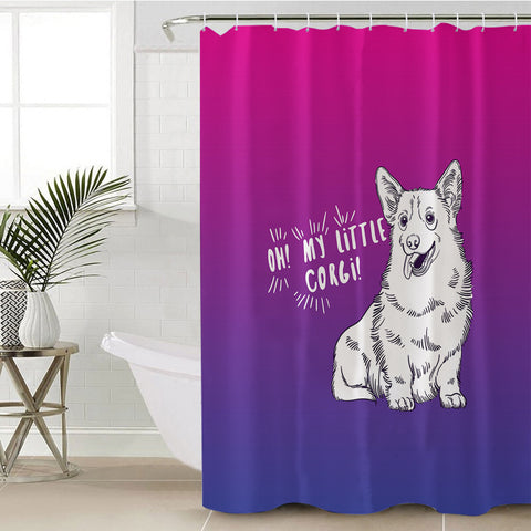 Image of Little Corgi Purple Theme SWYL5251 Shower Curtain