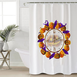 Halloween Pumpskin Clock SWYL5256 Shower Curtain