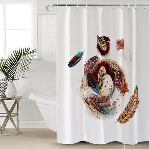 Image of Feather & Egg SWYL5265 Shower Curtain