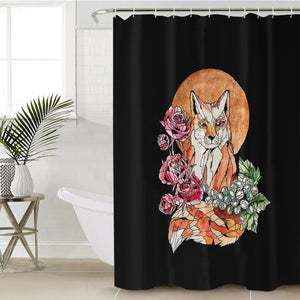 Watercolor Floral Fox Illustration SWYL5266 Shower Curtain