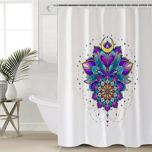Half Moon Purple Mandala Illustration SWYL5340 Shower Curtain