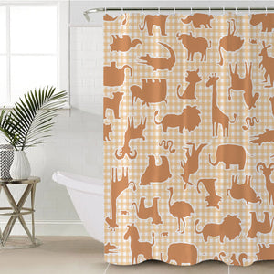 Animel Orange Shadow Stripes SWYL5346 Shower Curtain