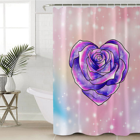 Image of Purple Heart Rose Pastel Theme SWYL5347 Shower Curtain