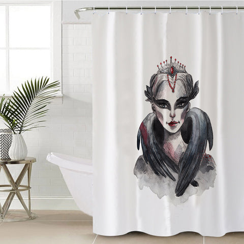 Image of Watercolor Dark Female Witch SWYL5354 Shower Curtain