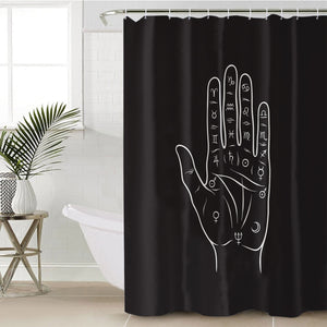 Zodiac Sign On Hand Black Theme SWYL5357 Shower Curtain