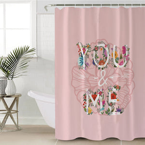 Floral You And Me Pink Theme SWYL5446 Shower Curtain