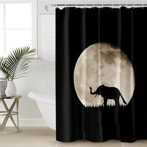 Elephant Under The MoonLight SWYL5451 Shower Curtain