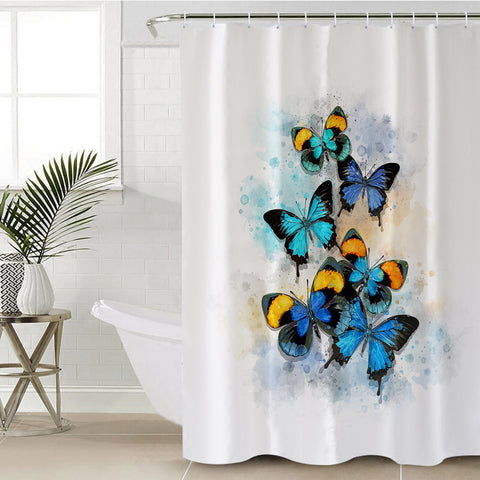 Image of Blue Tint Butterflies SWYL5461 Shower Curtain