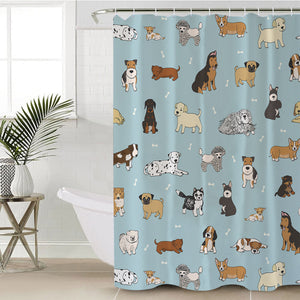 Cute Dogs Drawing SWYL5464 Shower Curtain