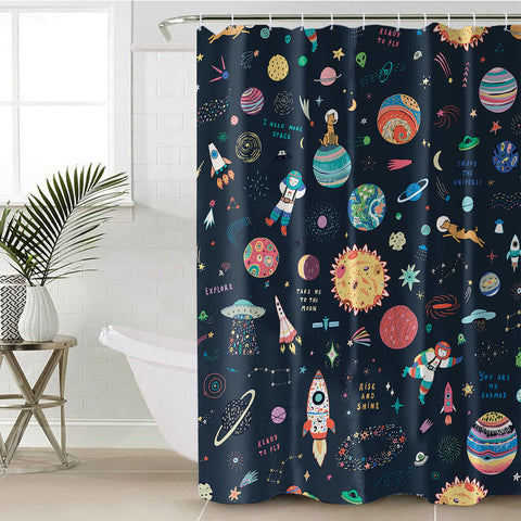 Image of Cute Tiny Space Draw SWYL5469 Shower Curtain