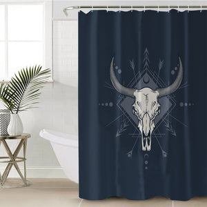 Buffalo Head Navy Theme SWYL5471 Shower Curtain
