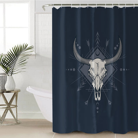 Image of Buffalo Head Navy Theme SWYL5471 Shower Curtain