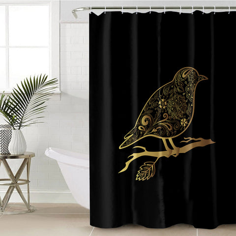 Image of Golden Mandala Sunbird SWYL5472 Shower Curtain