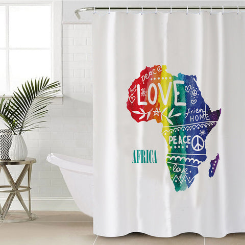 Image of Piece And Love LGBT Africa SWYL5478 Shower Curtain