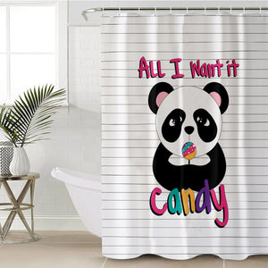 Lovely Panda All I Want Is Candy SWYL5487 Shower Curtain