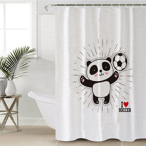 Cute Little Panda I Love Soccer SWYL5491 Shower Curtain