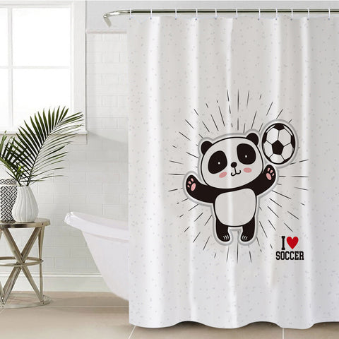 Image of Cute Little Panda I Love Soccer SWYL5491 Shower Curtain
