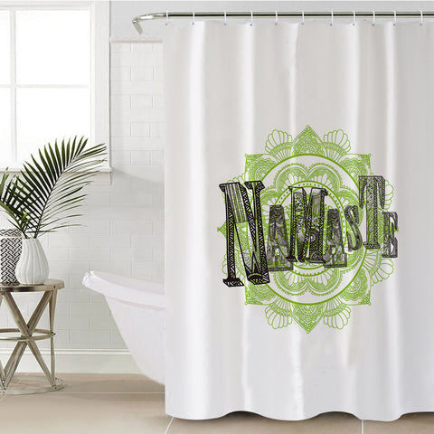 Image of Namaste Volt Mandala White Theme SWYL5494 Shower Curtain