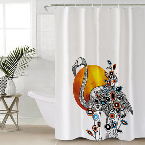 Image of B&W Line Art Stork SWYL5495 Shower Curtain