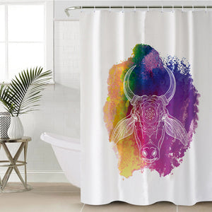 Colorful Splatter Mandala Buffalo White Line SWYL5497 Shower Curtain