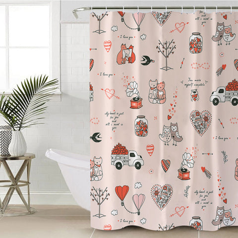 Image of Cute Little Love Gifts Pink Theme SWYL5499 Shower Curtain
