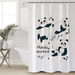 Cute Panda Work Out SWYL5500 Shower Curtain