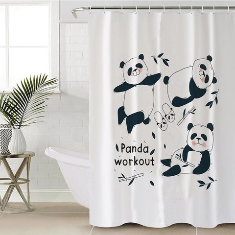 Image of Cute Panda Work Out SWYL5500 Shower Curtain