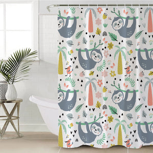 Cute Sloth Colorful Theme SWYL5503 Shower Curtain