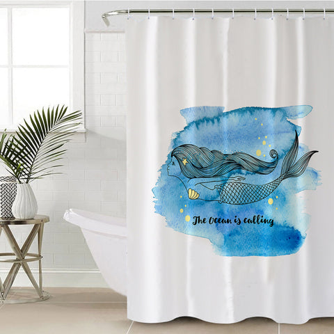 Image of Mermaid The Ocean Is Calling SWYL5505 Shower Curtain