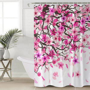 Sakura Flower White Theme SWYL5604 Shower Curtain