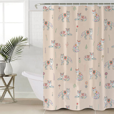 Image of Multi Pastel Color Mandala Fox SWYL5612 Shower Curtain