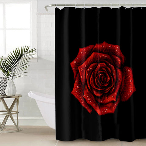 Image of Dark Rose Black Theme SWYL5619 Shower Curtain
