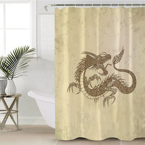 Asian Dragon Earth Tone SWYL5623 Shower Curtain