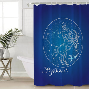 Sagittarius Sign Blue Theme SWYL6111 Shower Curtain