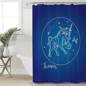 Taurus Sign Blue Theme SWYL6112 Shower Curtain