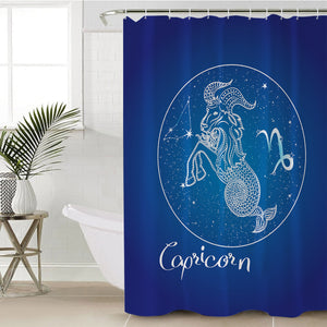 Capricorn Sign Blue Theme SWYL6113 Shower Curtain