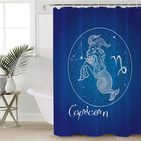 Image of Capricorn Sign Blue Theme SWYL6113 Shower Curtain