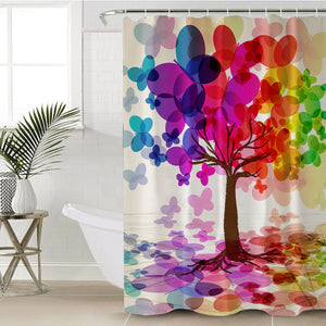 Colorful Butterfly Pattern Tree SWYL6118 Shower Curtain