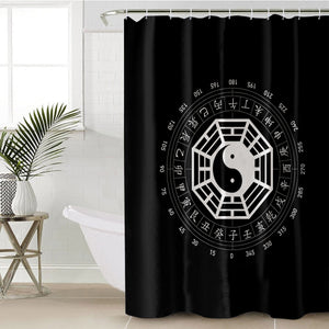 B&W Yin Yang Zodiac Sign SWYL6120 Shower Curtain