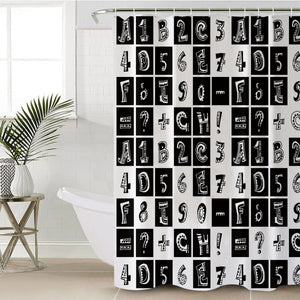 B&W Hiphop Graphic Typo SWYL6123 Shower Curtain