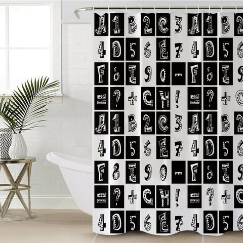 Image of B&W Hiphop Graphic Typo SWYL6123 Shower Curtain