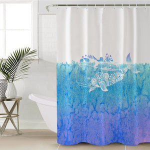 Light Blue Mandala Fishing Theme SWYL6124 Shower Curtain