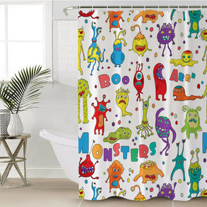 Colorful Funny Boo Monster Collection SWYL6129 Shower Curtain