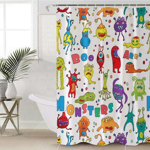 Image of Colorful Funny Boo Monster Collection SWYL6129 Shower Curtain