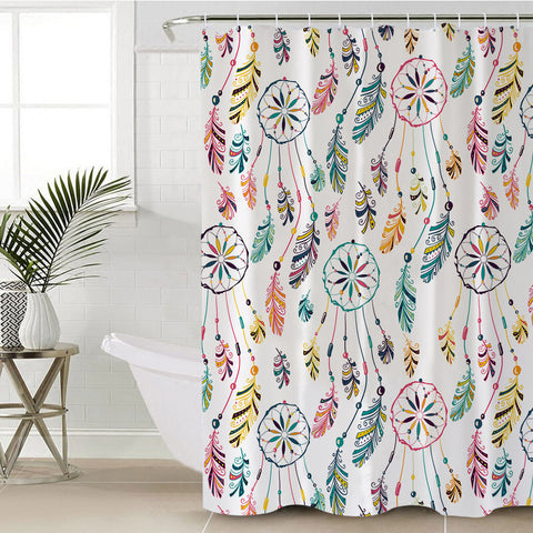 Image of Dreamcatcher Collection White Theme SWYL6131 Shower Curtain