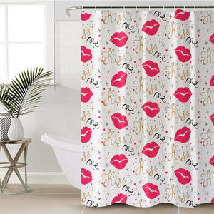 Kiss Me Pink Lips SWYL6134 Shower Curtain