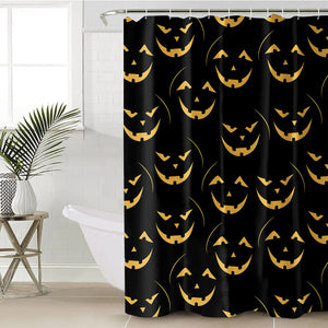 Halloween Pumpskin Black Theme SWYL6201 Shower Curtain