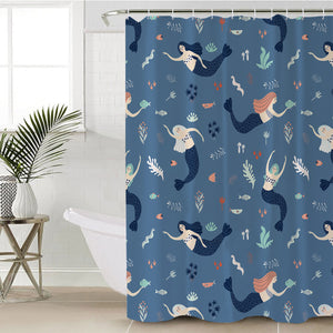 Cute Mermaid Collection Blue Theme SWYL6208 Shower Curtain